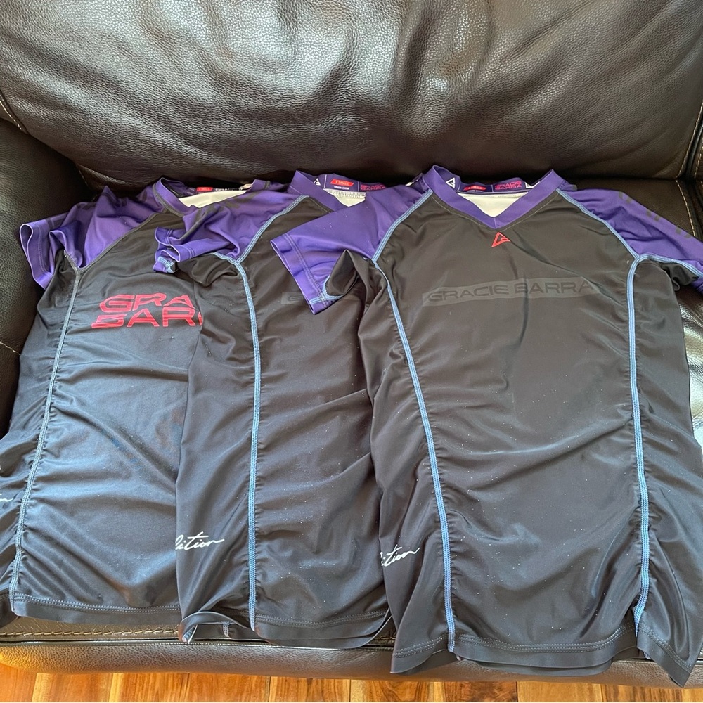 Gracie Barra Women purple Resh Guard.